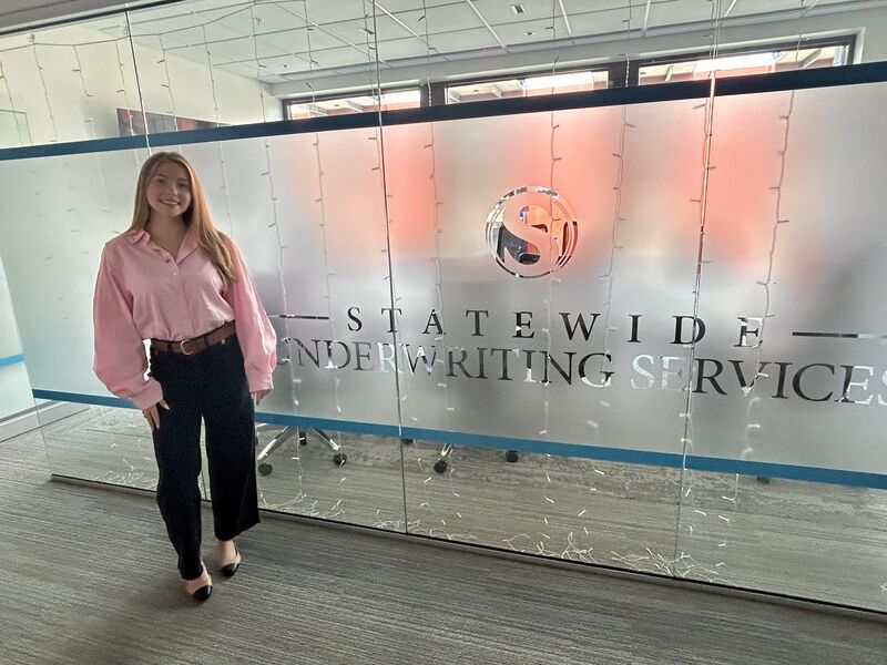 Abigail Devost, Statewide Underwriting Services marketing intern, at the Statewide office